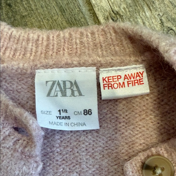 Zara Kids Light Pink Floral Cardigan - Picture 3 of 3